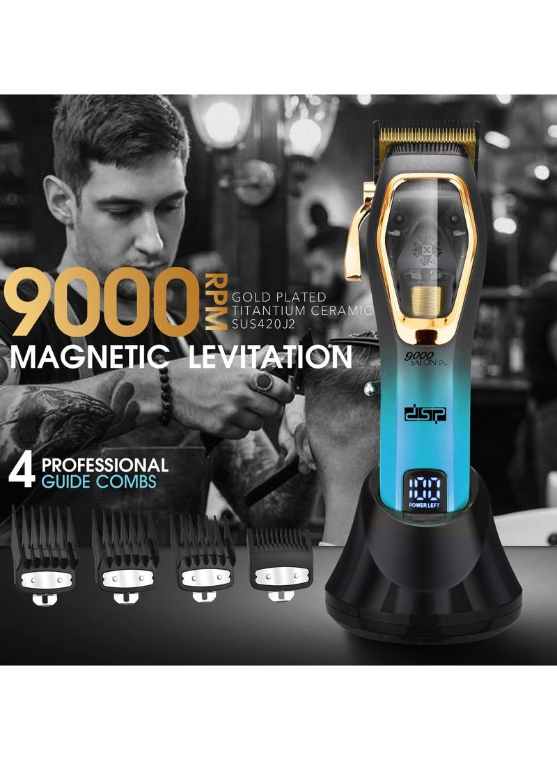 DSP Cordless Magnetic 9000 RPM, Constant Speed Control for Smooth Cutting. Ceramic Blades, 2500mAh Battery, Low Noise & Heat - Ideal for Men's Grooming and Fades (Blue) - Image 2