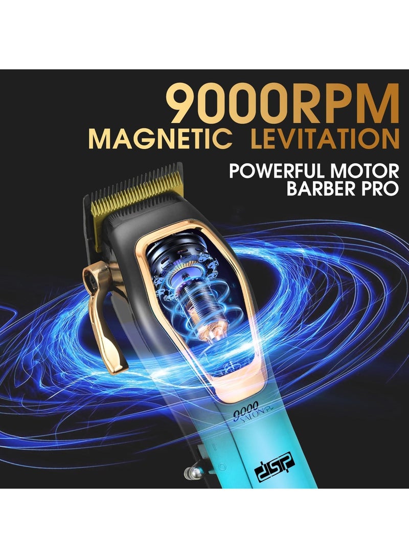 DSP Cordless Magnetic 9000 RPM, Constant Speed Control for Smooth Cutting. Ceramic Blades, 2500mAh Battery, Low Noise & Heat - Ideal for Men's Grooming and Fades (Blue) - Image 4