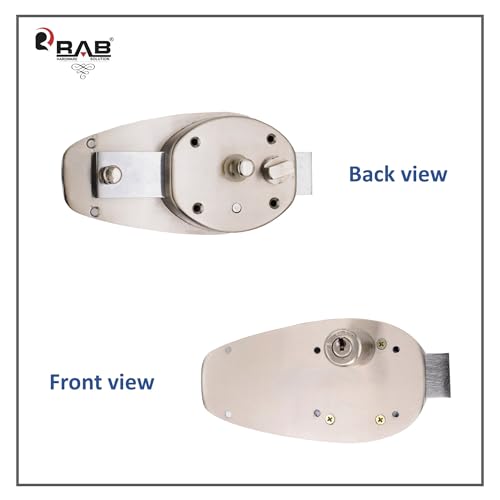 RAB Door Lock for Main Doors, 6 Turn Inter Entrance Door Lock with 3 Regular Keys, Complete Set (Code:- Lock Oval, 6 Stroke, Finish- SS, Pack of 1 Lock Set, with Keys) - Image 4