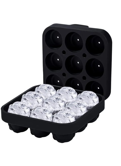 ice tray 9 cavity Silicone Rose Ice Cube Mold, Ice Ball Maker with Lid, Ice Cube Container for Cooling  Juice, chocolate, jelly, ice cream