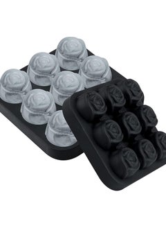 Generic ice tray 9 cavity Silicone Rose Ice Cube Mold, Ice Ball Maker with Lid, Ice Cube Container for Cooling  Juice, chocolate, jelly, ice cream  - Image 2