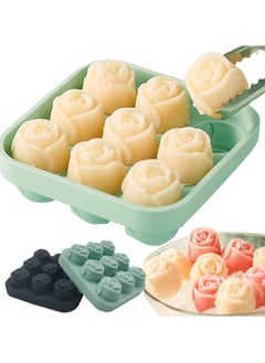 Generic ice tray 9 cavity Silicone Rose Ice Cube Mold, Ice Ball Maker with Lid, Ice Cube Container for Cooling  Juice, chocolate, jelly, ice cream  - Image 5