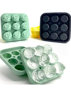 Generic ice tray 9 cavity Silicone Rose Ice Cube Mold, Ice Ball Maker with Lid, Ice Cube Container for Cooling  Juice, chocolate, jelly, ice cream  - Image 4