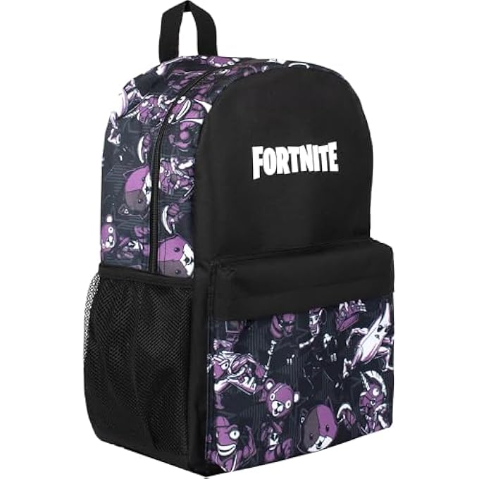 FORTNITE School Backpack for Boys Black Large A4 Multicompartment Rucksack Travel Bag with Mesh Pockets and Adjustable Padded Shoulder Straps - Image 1