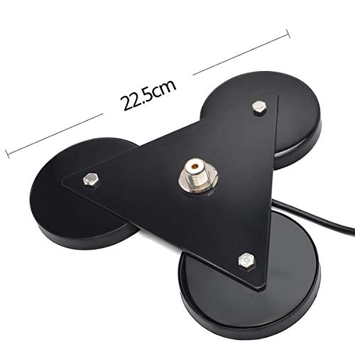 TWAYRDIO Triple Magnet Magnetic Mount SO239 Connector W/16.4ft Low Loss RG58 Coaxial Cable PL259 Connector for HF VHF UHF CB Radio Antenna Mobile Use - Image 2