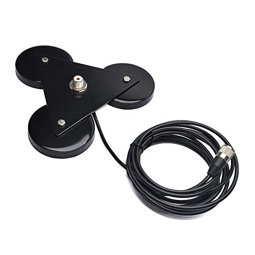 TWAYRDIO Triple Magnet Magnetic Mount SO239 Connector W/16.4ft Low Loss RG58 Coaxial Cable PL259 Connector for HF VHF UHF CB Radio Antenna Mobile Use - Image 1
