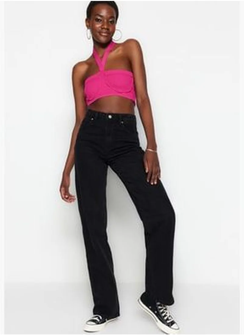 trendyol Black High Waist Wide Leg Jeans TWOSS23JE00068