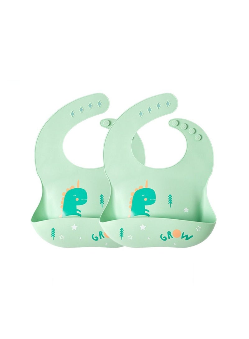 Muslin Tree 2-Piece Waterproof Silicone Baby Bibs  - Image 1