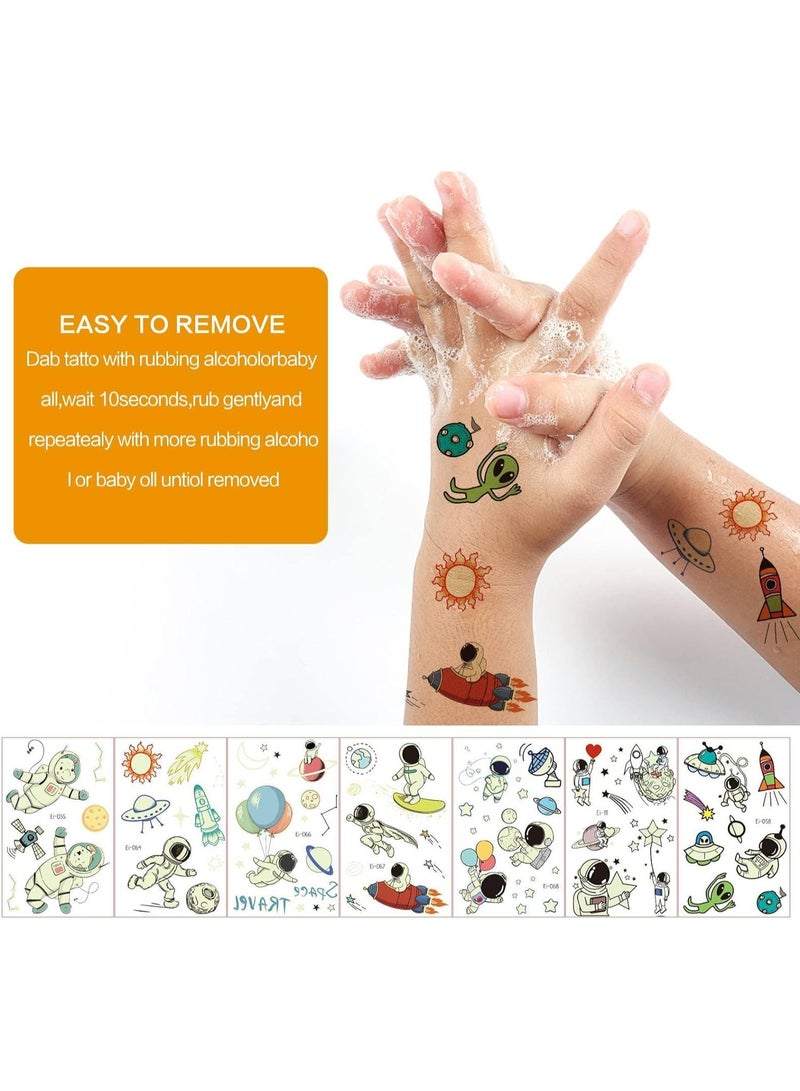 SYOSI 14 Sheets Luminous Tattoos for Kids Glow Temporary Tattoos Stickers Luminous Outer Space Fake Waterproof for Kids Waterproof Luminous Cartoon Fake Tattoo for Party Supplies Gifts  - Image 5