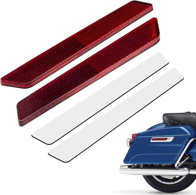Amazicha Red Saddlebag Reflector Hard Saddle Bag Latch Cover Reflectors Compatible for Harley Touring Street Glide Electra Glide Road Glide Road King 2014-2023 - Image 1