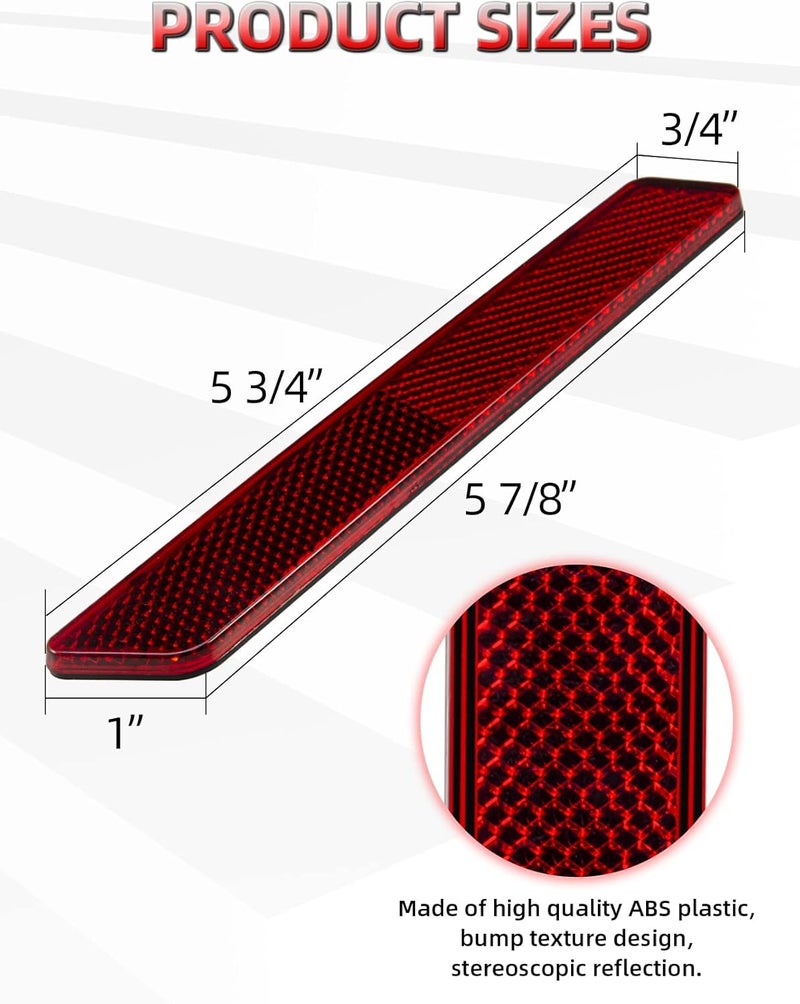 Amazicha Red Saddlebag Reflector Hard Saddle Bag Latch Cover Reflectors Compatible for Harley Touring Street Glide Electra Glide Road Glide Road King 2014-2023 - Image 2