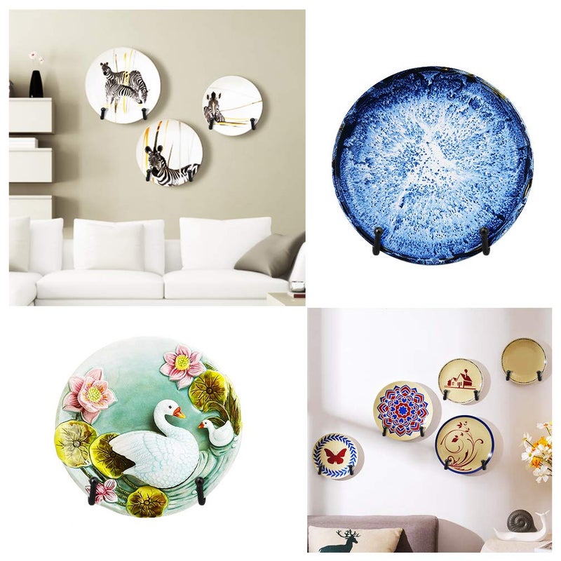 Mocoum 4 Pack Wall Mount Plate Display Stands  Medium Wall Easel Holder Plate Hanger Vertical Plate Stand Holders  Wall Display Picture Frame Stand For Decorative Plates  Arts (Straight  6 Inch) - Image 4