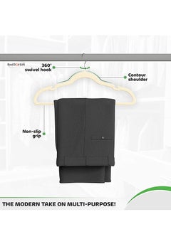 Red Dot Gift 50 Pack Beige Color Velvet Clothes Hangers 45cm Heavy Duty Durable Coat and Clothes Hangers .  - Image 2