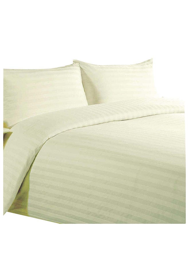 HOTEL COLLECTION Stripe Double Cream Duvet Cover set with 2 Pillow Case 220x240 cm - Image 1