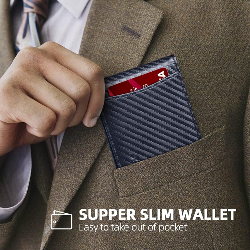 RUNBOX Slim Money Clip Wallets for Men RFID Blocking 11 Card Holder Minimalist Small Leather Bifold Men's Front Pocket Wallet Gift Box - Image 3