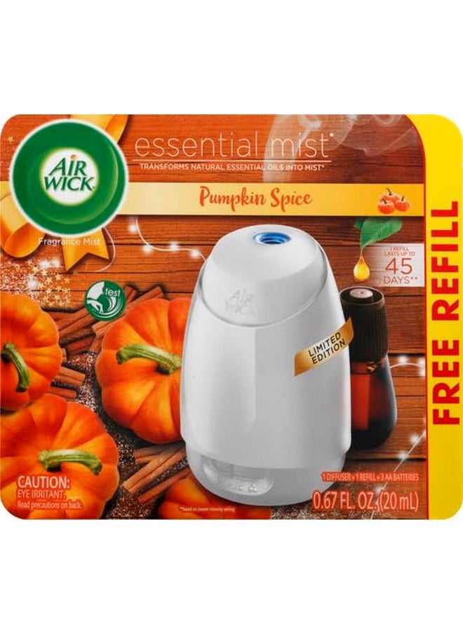 Air Wick Air Wick Essential Mist Starter Kit (Diffuser + Refill), Pumpkin Spice, Fall scent, Fall spray, Essential Oils Diffuser, Air Freshener 