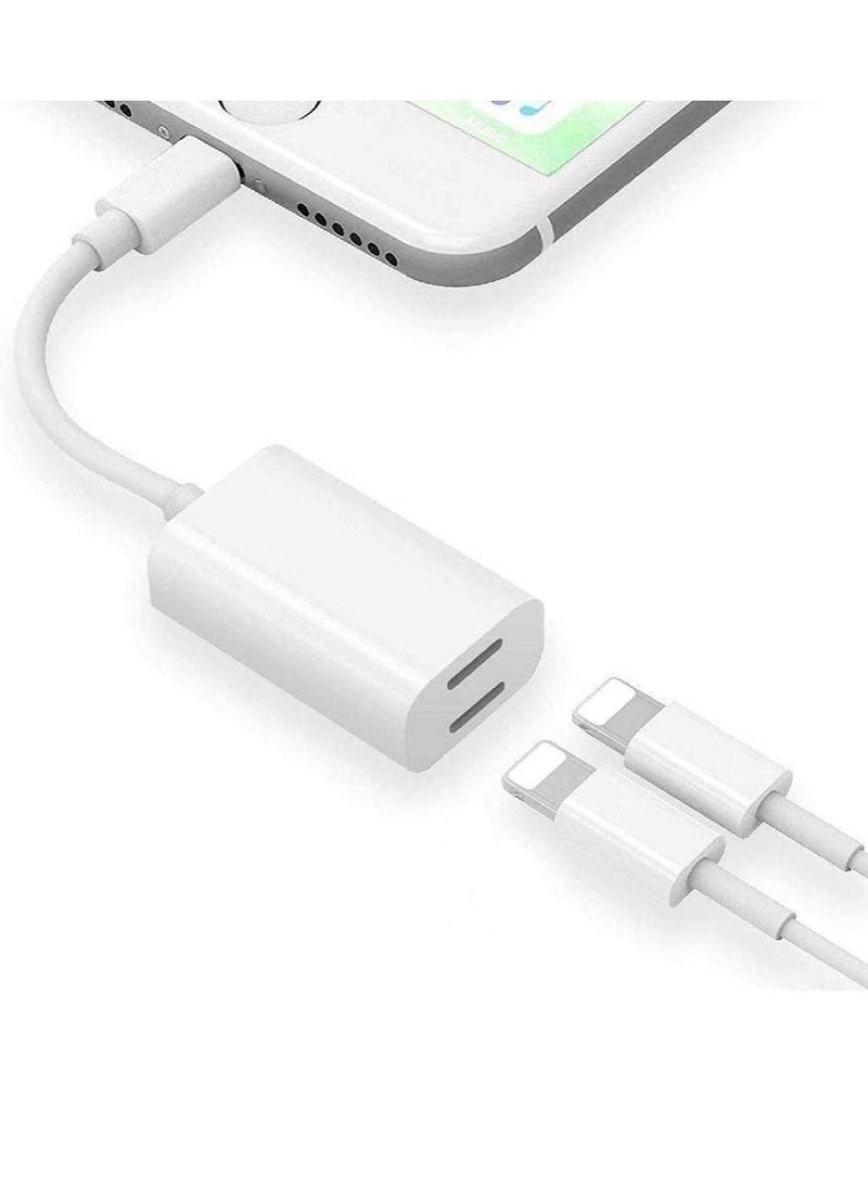 GENNEXT Double Lightning Headphone Splitter, 2 in 1 Dual Lightning Headphone Audio & Charge Cable Compatible for iPhone 12/11/XS/XR/X 8 7/iPad, Support Sync Data + Music Control + Call - Image 1