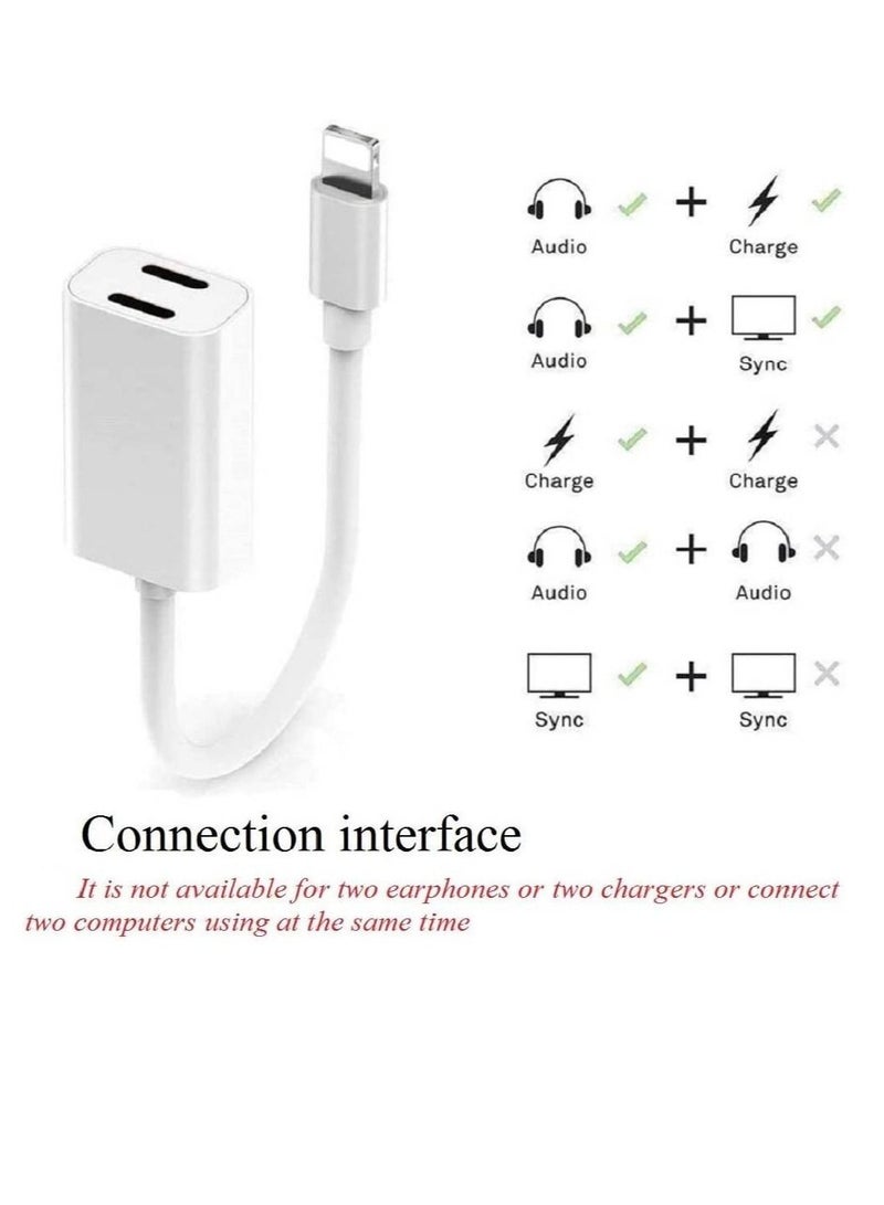 GENNEXT Double Lightning Headphone Splitter, 2 in 1 Dual Lightning Headphone Audio & Charge Cable Compatible for iPhone 12/11/XS/XR/X 8 7/iPad, Support Sync Data + Music Control + Call - Image 2
