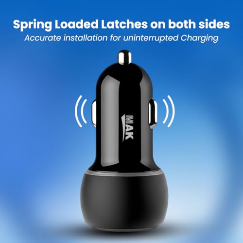 MAK 80W Dual Port Fast Car Charger with Type-C & USB, LED Indicator, Metal Charging Adapter Compatible with iPhone, Samsung PD, PPS & Supports Dart, Dash, Warp, Vooc, SuperVooc 3.0 in Android (Black) - Image 5
