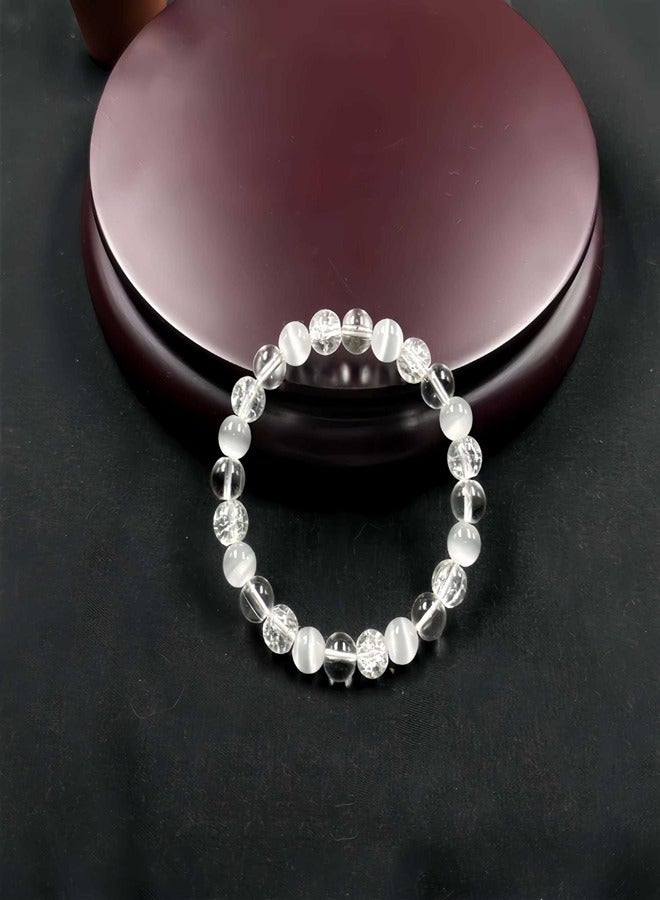 Natural white crystal opal bracelet to relieve stress and anxiety healing  - Image 2