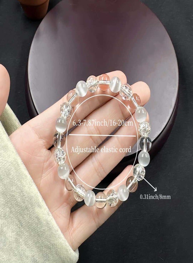 Natural white crystal opal bracelet to relieve stress and anxiety healing  - Image 4