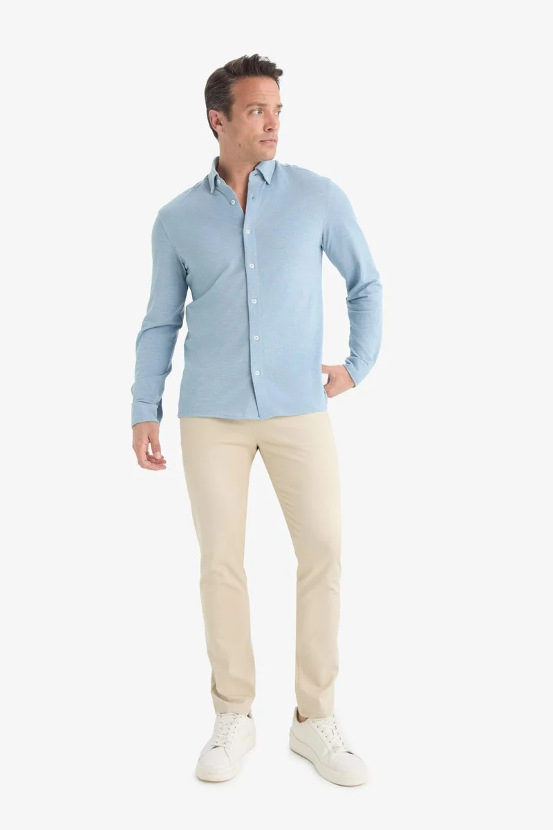 Defacto Regular Fit Polo Shirt Long Sleeve Shirt