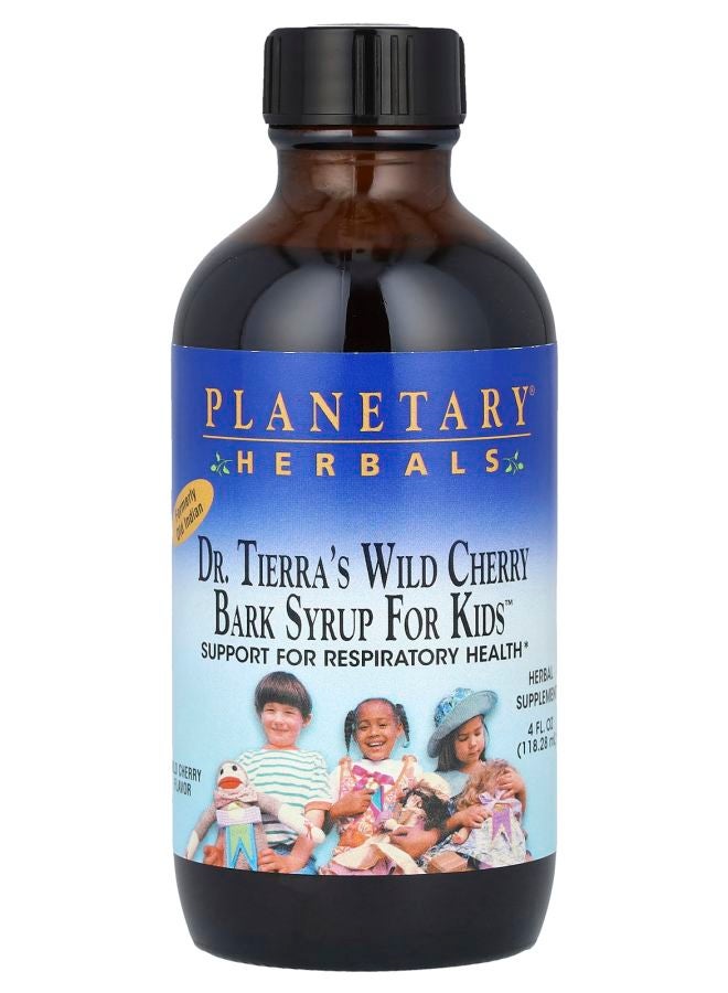 PLANETARY HERBALS Dr. Tierra's Wild Cherry Bark Syrup For Kids Wild Cherry 4 fl oz (118.28 ml) - Image 1