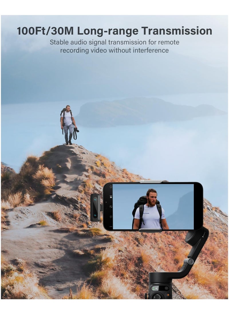 GUDOO Wireless Lavalier Microphone for iPhone iPad Android Phone 2-Pack Mini Microphone with Noise Reduction Auto Pairing and Mute and Reverb for Vlogging Video Recording TikTok YouTube - Plug and Play  - Image 5