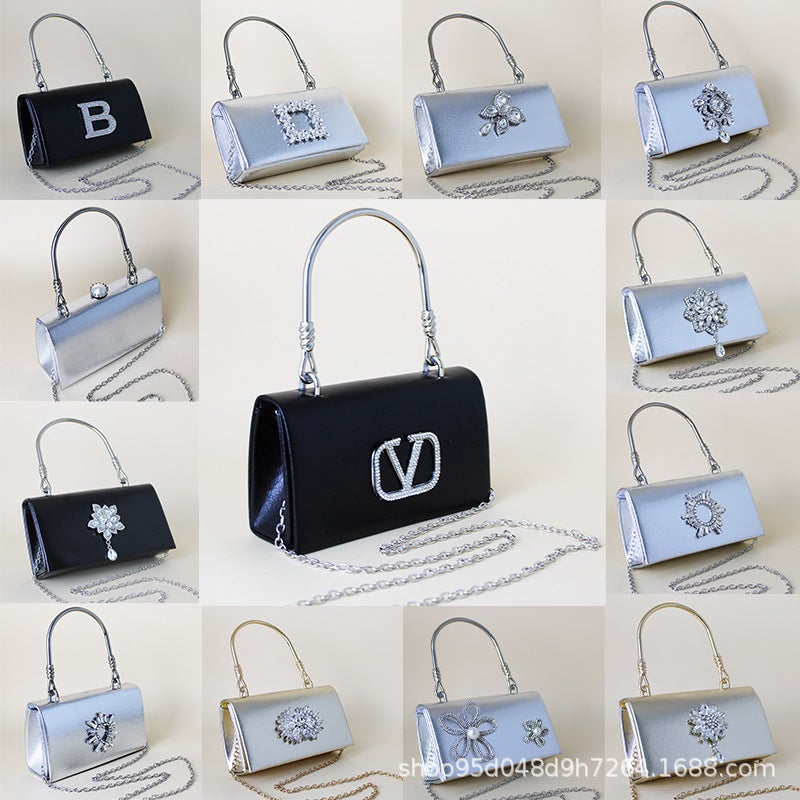 Evening Bag, Handbag, Elegant Style, Shiny Diamond Prom Bag, Clutch Bag, Evening Bag, Crossbody Bag For Women, Chain - Image 2