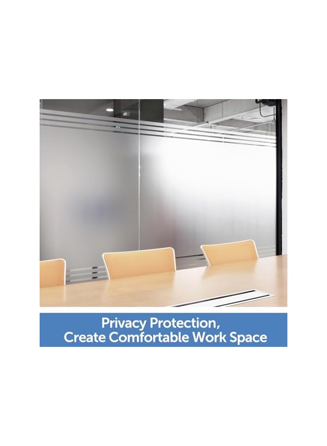 The Bros Frosted Window Privacy Film - Non Adhesive Static Cling Glass Stickers Sun UV Blocking Heat Control Door Covering Decals for Home Office, 17.3 x 157.3 Inch - Image 5