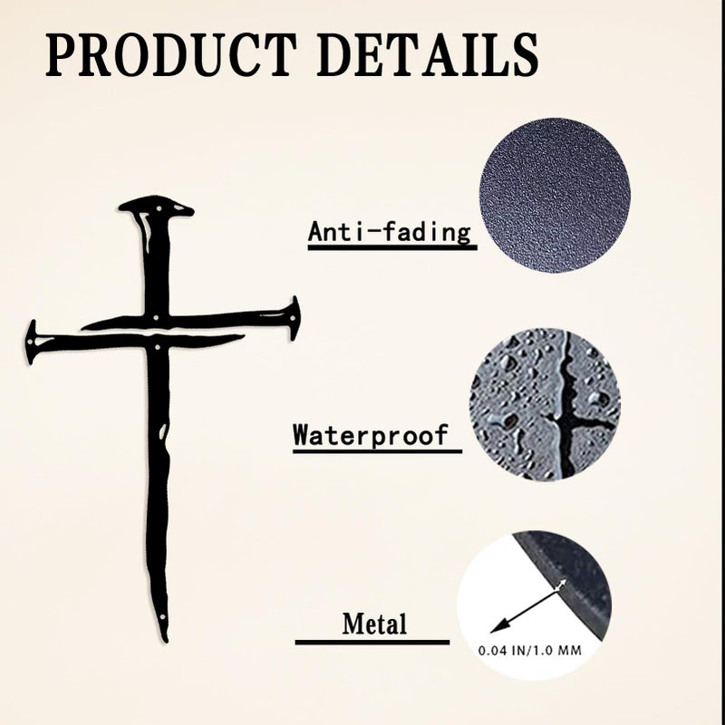 RESACO Wall Cross Jesus Crosses Wall Decor Religious Metal Wall Art Minimalist Decorations for Church Home Office Baptism Decor Gift for a Christianï¼ˆ14x23inï¼‰ - Image 5
