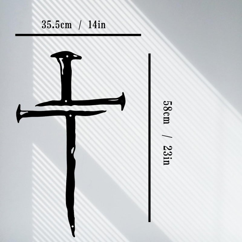 RESACO Wall Cross Jesus Crosses Wall Decor Religious Metal Wall Art Minimalist Decorations for Church Home Office Baptism Decor Gift for a Christianï¼ˆ14x23inï¼‰ - Image 2