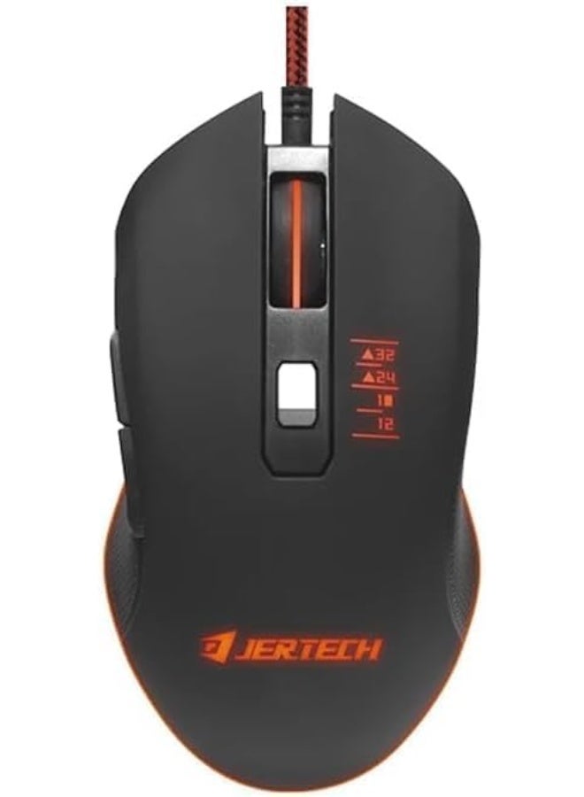 Jertech XP10 RGB Gaming Mouse - Optical Sensor 3200 DPI Braided Cable - Image 1