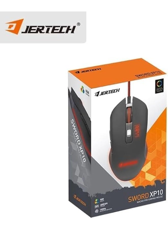 Jertech XP10 RGB Gaming Mouse - Optical Sensor 3200 DPI Braided Cable - Image 2