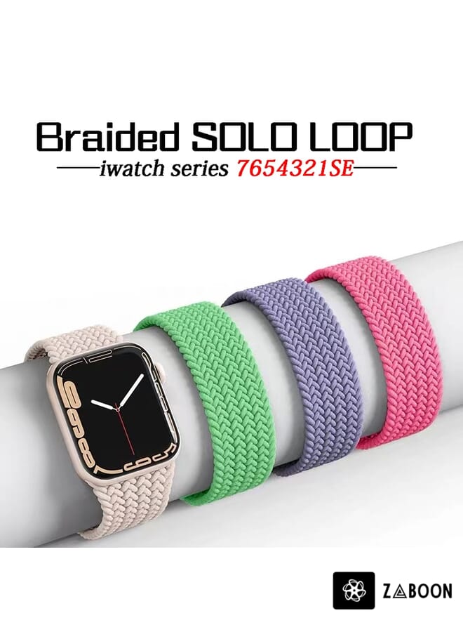 Zaboon Nylon Single-turn Braided Watch Band  Apple Watch Series 8&7 41mm / SE 2&6&SE&5&4 40mm / 3&2&1 38mm, Length:135mm - Image 4