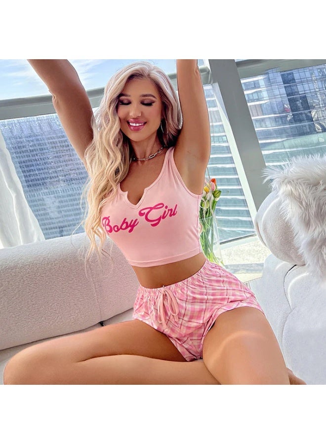 4basix Women’s Sleeveless Pajama Set 2 Piece Soft Breathable Sleepwear with Tank Top and Shorts Lightweight Summer Lounge Nightwear Relaxed Fit Homewear - Image 2
