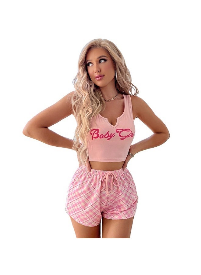 4basix Women’s Sleeveless Pajama Set 2 Piece Soft Breathable Sleepwear with Tank Top and Shorts Lightweight Summer Lounge Nightwear Relaxed Fit Homewear - Image 1