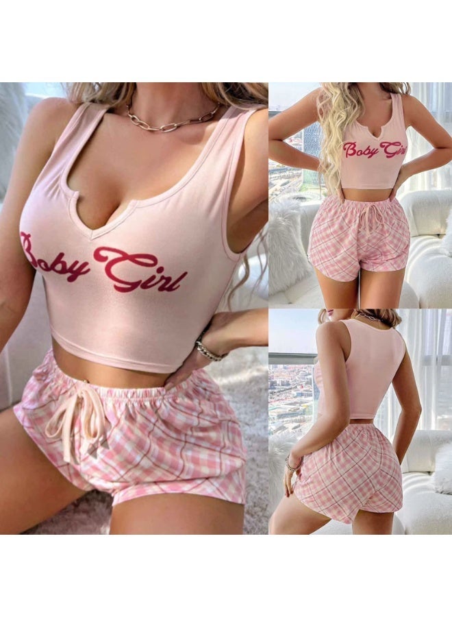 4basix Women’s Sleeveless Pajama Set 2 Piece Soft Breathable Sleepwear with Tank Top and Shorts Lightweight Summer Lounge Nightwear Relaxed Fit Homewear - Image 3