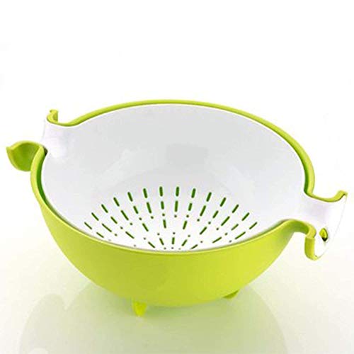 DARKZONE Homes Plastic Multi functional Washing Vegetables and Fruit Draining Strainer Detachable Double Layer Drain BasketSalad Bowl Washing Vegetables And Fruit Draining Basket Detachable Double Layer Drain Baskets Storage Multi color - Image 1