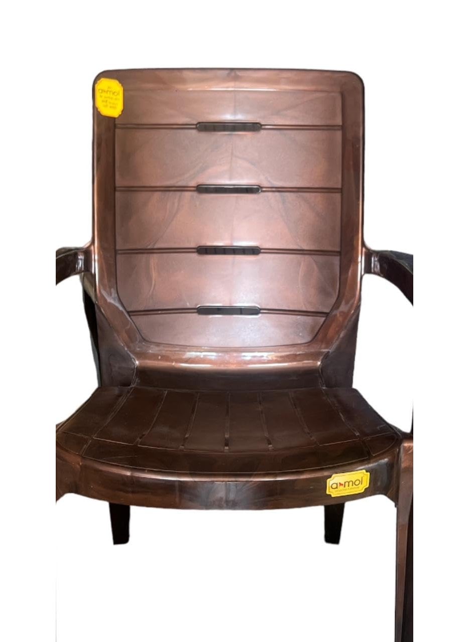 Anmol ANMOL Texas 6002 Plastic Chairs for Home Caf Garden Restaurant Heavy Duty Comfortable Plastic Outdoor and Indoor Chairs with Arm Rest Pack of 2 Brown  - Image 5