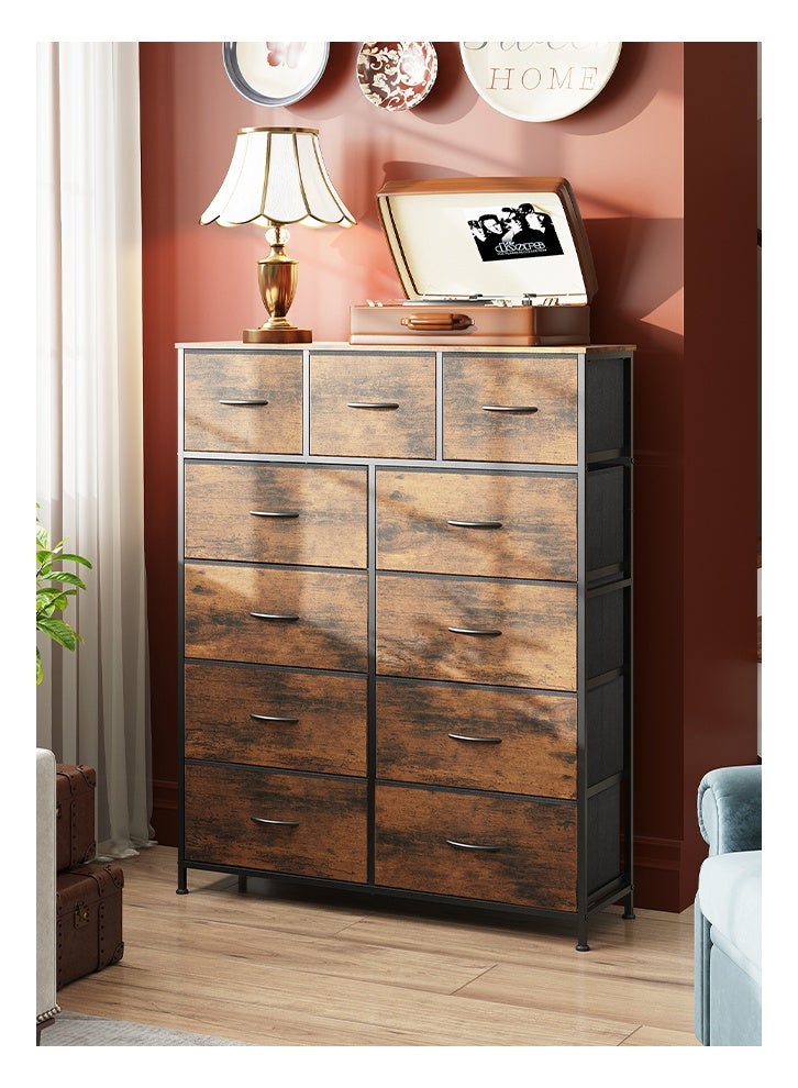 keke 11-drawer large size Fabric model For inside Home Bed Room Storage Cabinet Brown Color 39.4" inch - Image 2