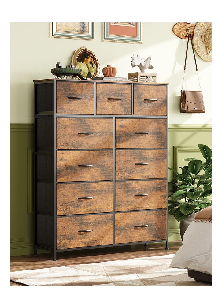 keke 11-drawer large size Fabric model For inside Home Bed Room Storage Cabinet Brown Color 39.4" inch - Image 4