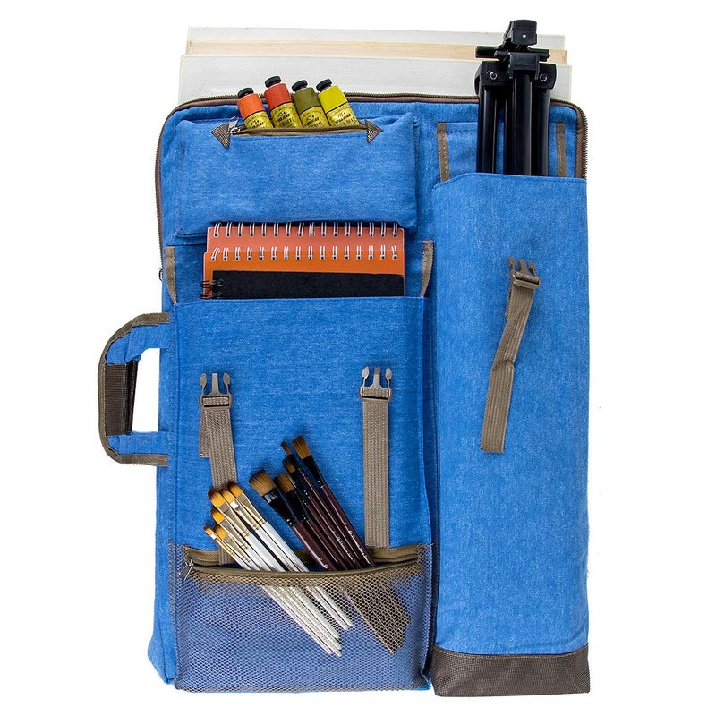 TRANSON Art Portfolio Case Artist Backpack Canvas Bag Large 26” x 19.5”Black Color - Image 4