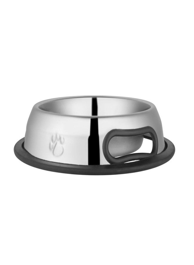 Jeffers Pet Embossed No Tip Anti-Skid Stainless Steel Dog Cat Puppy Kitten Bowls - Rubber Base Food Water Dish for Home Travel Camping Kennel, Durable Dishwasher Safe Feeding Bowl - 96 oz (3 Quart) - Image 1