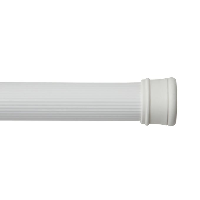 KN609L1 TWIST FIT NO TOOLS SPRING TENSION STANDARD SHOWER CURTAIN ROD WITH NONSLIP NONSCRATCH ENDS 4272 ADJUSTABLE LENGTH EASY INSTALL WHITE 1 DIAMETER RUST RESISTANT STEEL TUBE