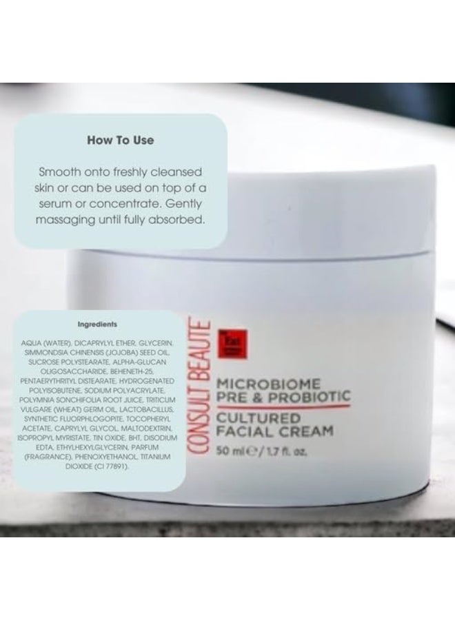 Consult Beaute MICROBIOME Pre & Probiotic Cultured Facial Moisture Cream - Nourish & Balance Skin - Lactobacillius - 1.7 oz - Image 3