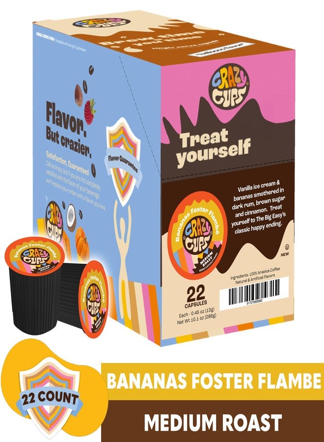 Crazy Cups Flavored Coffee for Keurig K-Cup Machines, Bananas Foster Flambe', Hot or Iced Drinks, 22 Single Serve, Recyclable Pods - Image 3