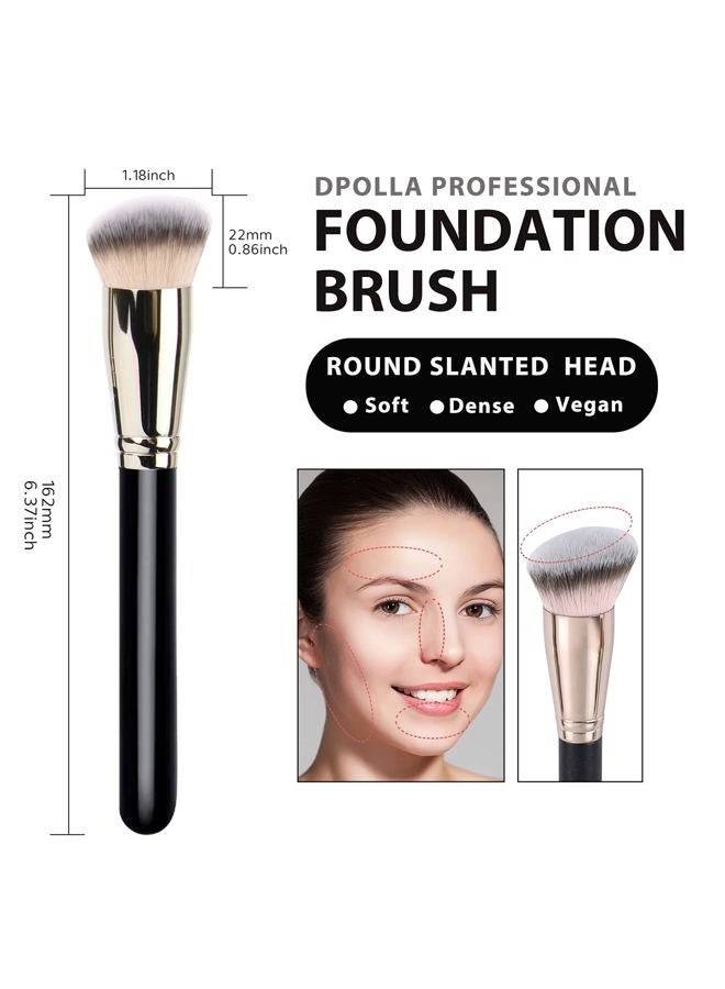 dpolla Makeup Brushes DPOLLA Pro Foundation Brush and Flawless Concealer Brush Perfect for Any Look Premium Luxe Hair Contour Brush Perfect for Blending Liquid,Buffing,Cream,Sculpting,Mineral Makeup - Image 3