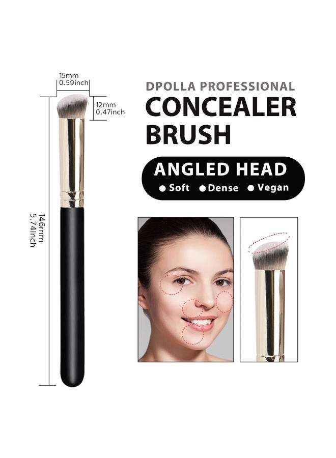dpolla Makeup Brushes DPOLLA Pro Foundation Brush and Flawless Concealer Brush Perfect for Any Look Premium Luxe Hair Contour Brush Perfect for Blending Liquid,Buffing,Cream,Sculpting,Mineral Makeup - Image 4