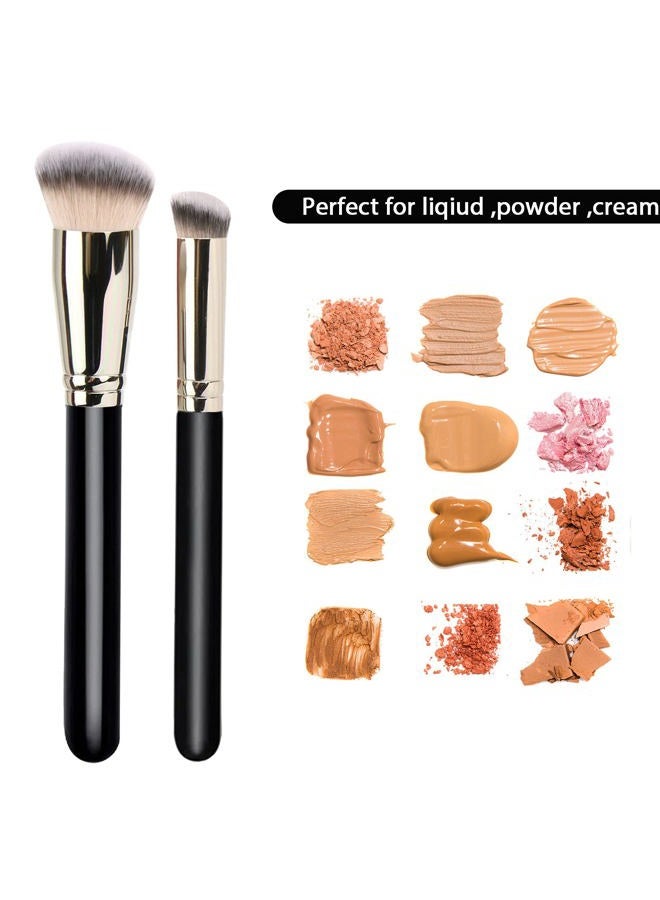dpolla Makeup Brushes DPOLLA Pro Foundation Brush and Flawless Concealer Brush Perfect for Any Look Premium Luxe Hair Contour Brush Perfect for Blending Liquid,Buffing,Cream,Sculpting,Mineral Makeup - Image 5
